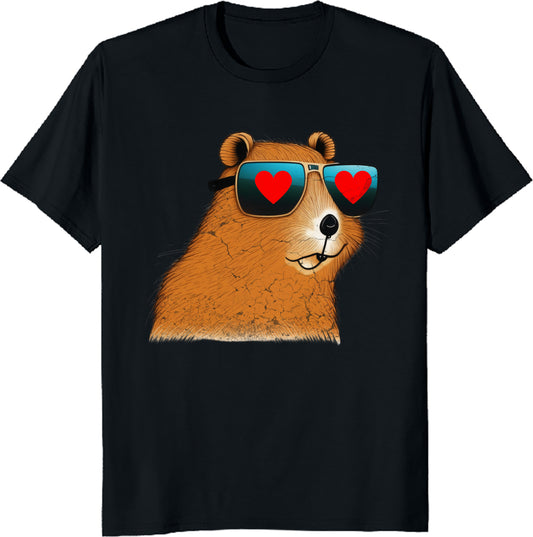 Valentines Day Girl Unisex T-Shirt Capybara Valentine Heart Rodent Lover Tee