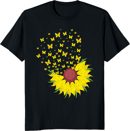 Sunflower Butterfly T-Shirt - Floral and Butterfly Graphic Tee