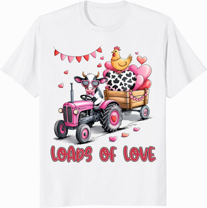 Loads of Love Unisex Heavy Cotton Tee - Cute Farm Animal Design for Valentine's Day