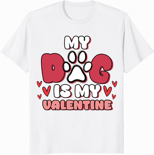 My Dog Is My Valentine Unisex Heavy Cotton Tee