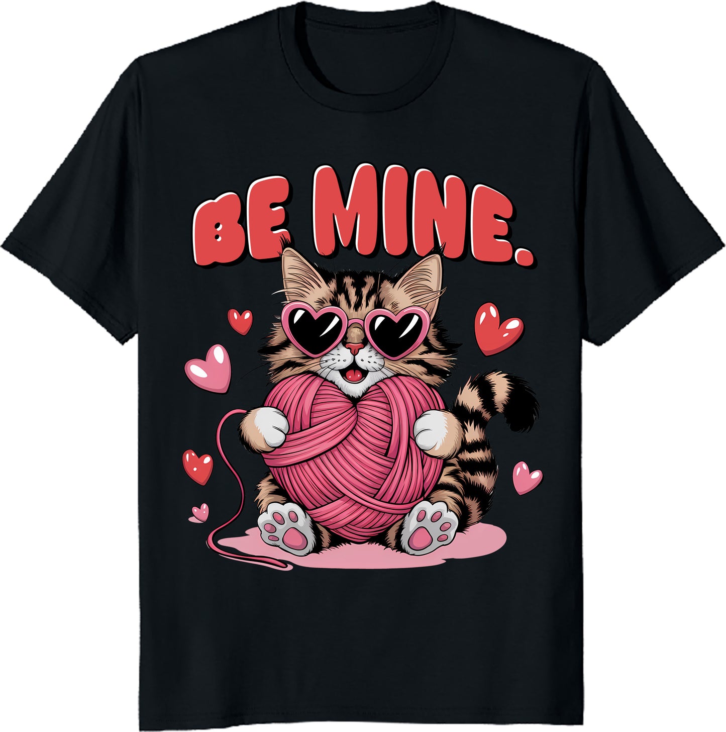 Cute Cat 'Be Mine' Unisex Heavy Cotton Tee for Valentine's Day