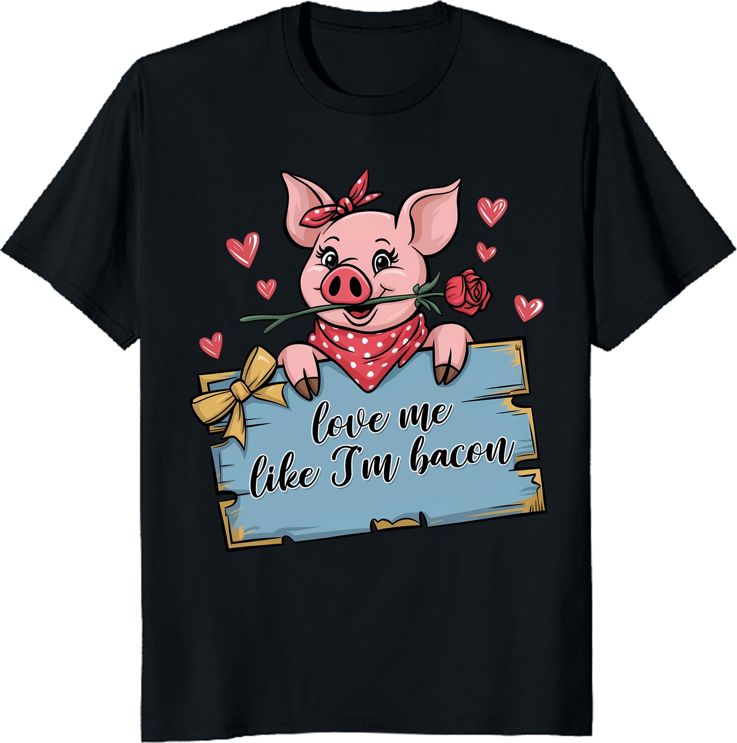 Cute Pig Love Unisex Heavy Cotton Tee - "Love Me Like I'm Bacon" - Valentine Gift