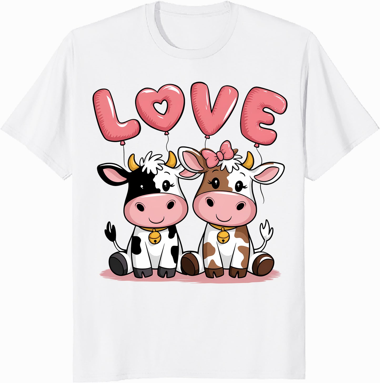 Cute Cow Love Unisex Heavy Cotton Tee - Perfect for Animal Lovers & Celebrations - Valentine Gift