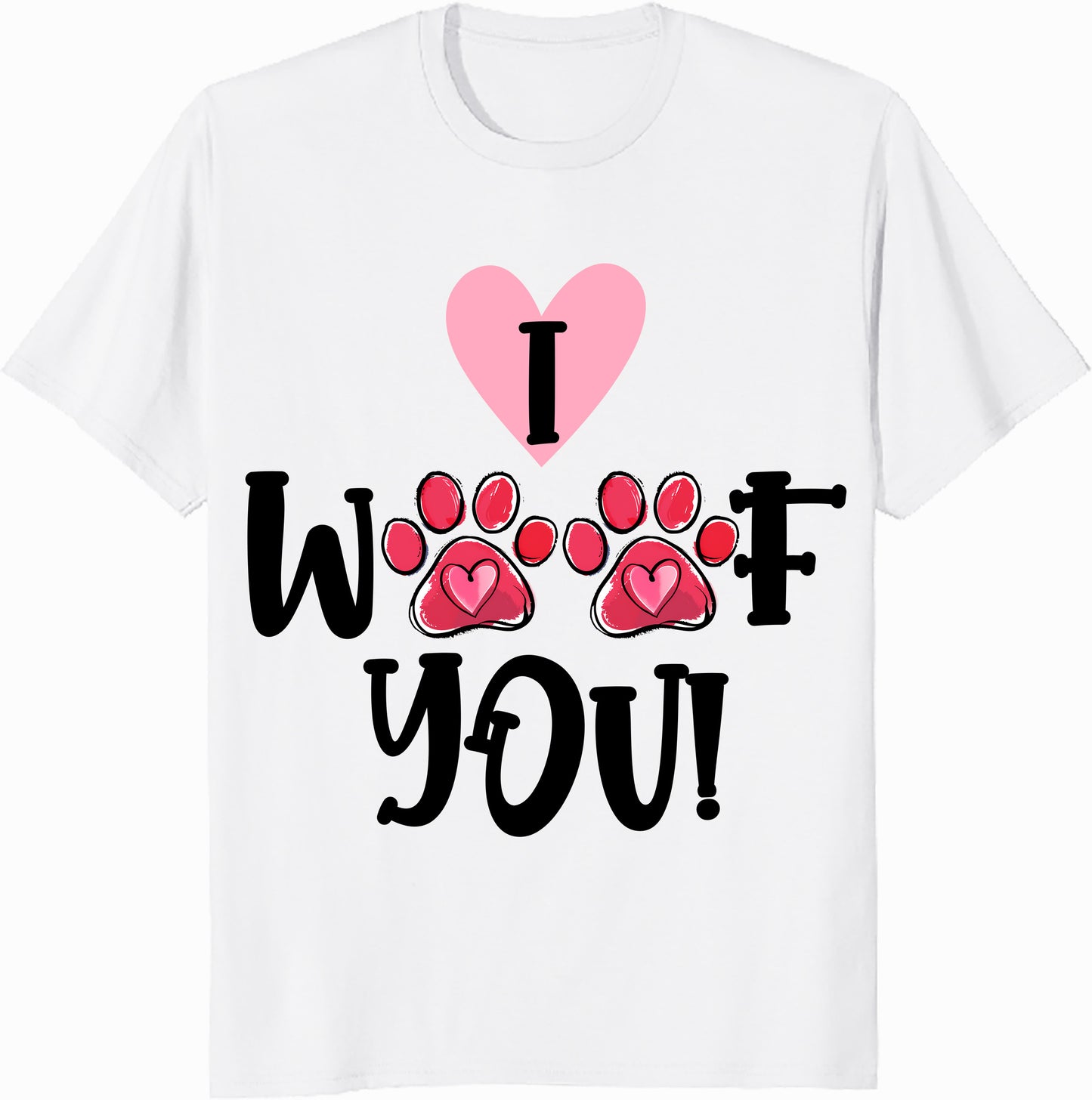 I Woof You Unisex Heavy Cotton Tee - Cute Pet Lover Shirt - Valentine Gift