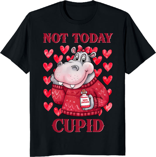 Not Today Cupid Unisex Heavy Cotton Tee - Cute Valentine's Day Humor Shirt