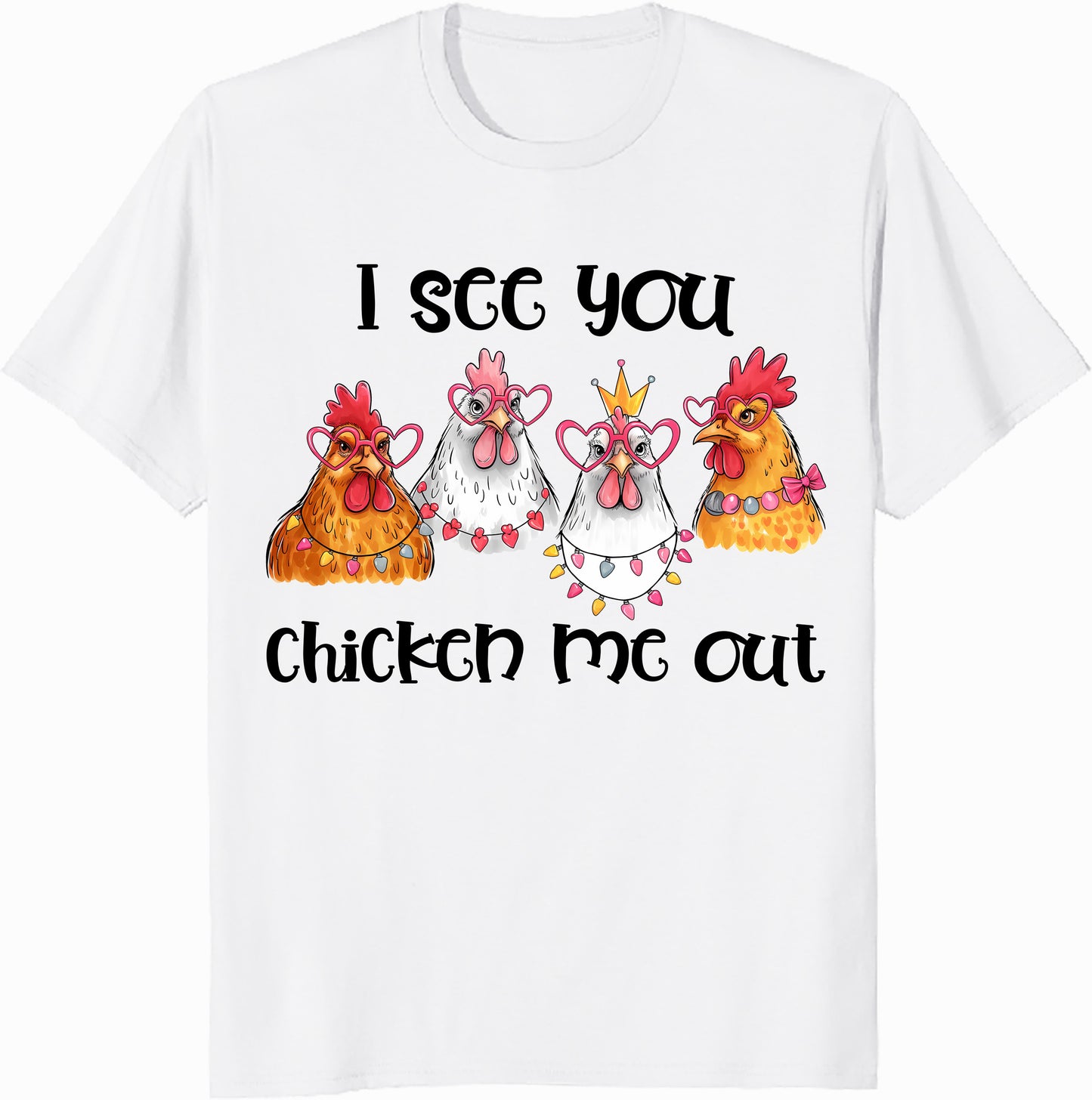 Funny Chicken Awareness Unisex Heavy Cotton Tee - "I See You, Chicken Me Out" - Valentine Gift