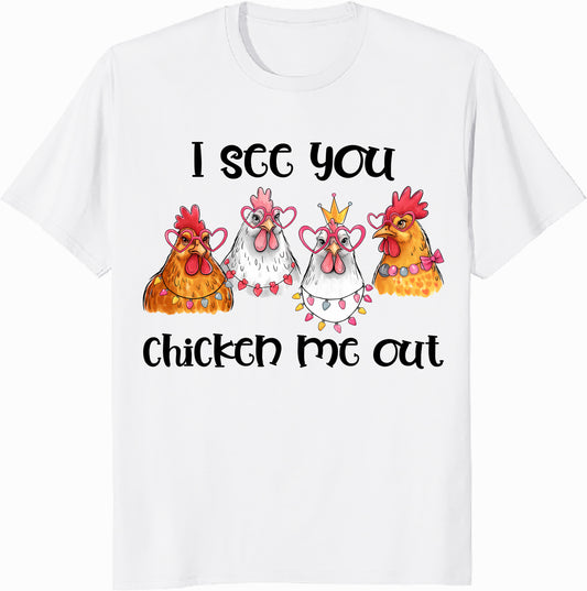 Funny Chicken Awareness Unisex Heavy Cotton Tee - "I See You, Chicken Me Out" - Valentine Gift