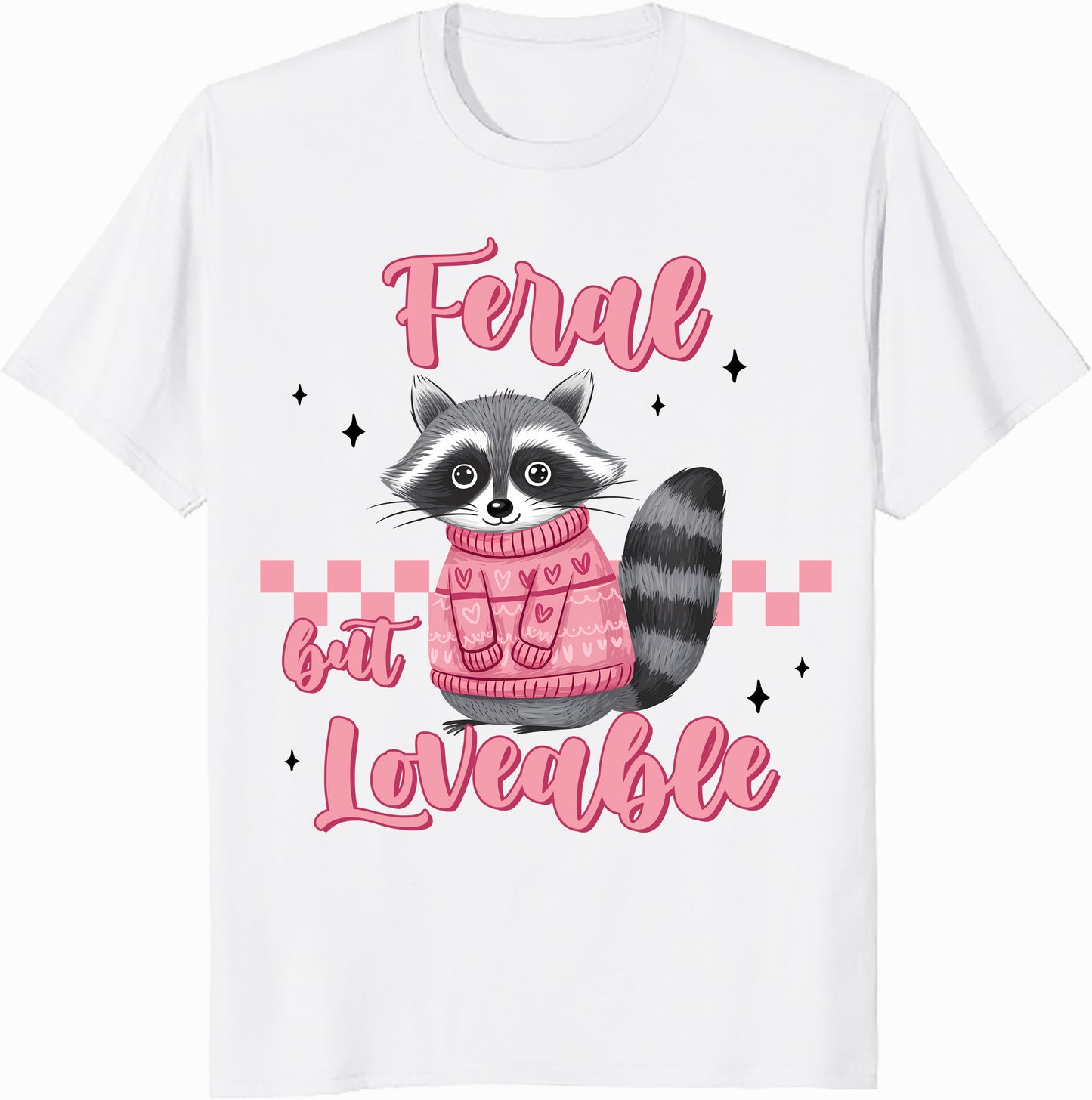 Feral but Lovable Unisex Heavy Cotton Tee - Cute Raccoon Shirt for Animal Lovers