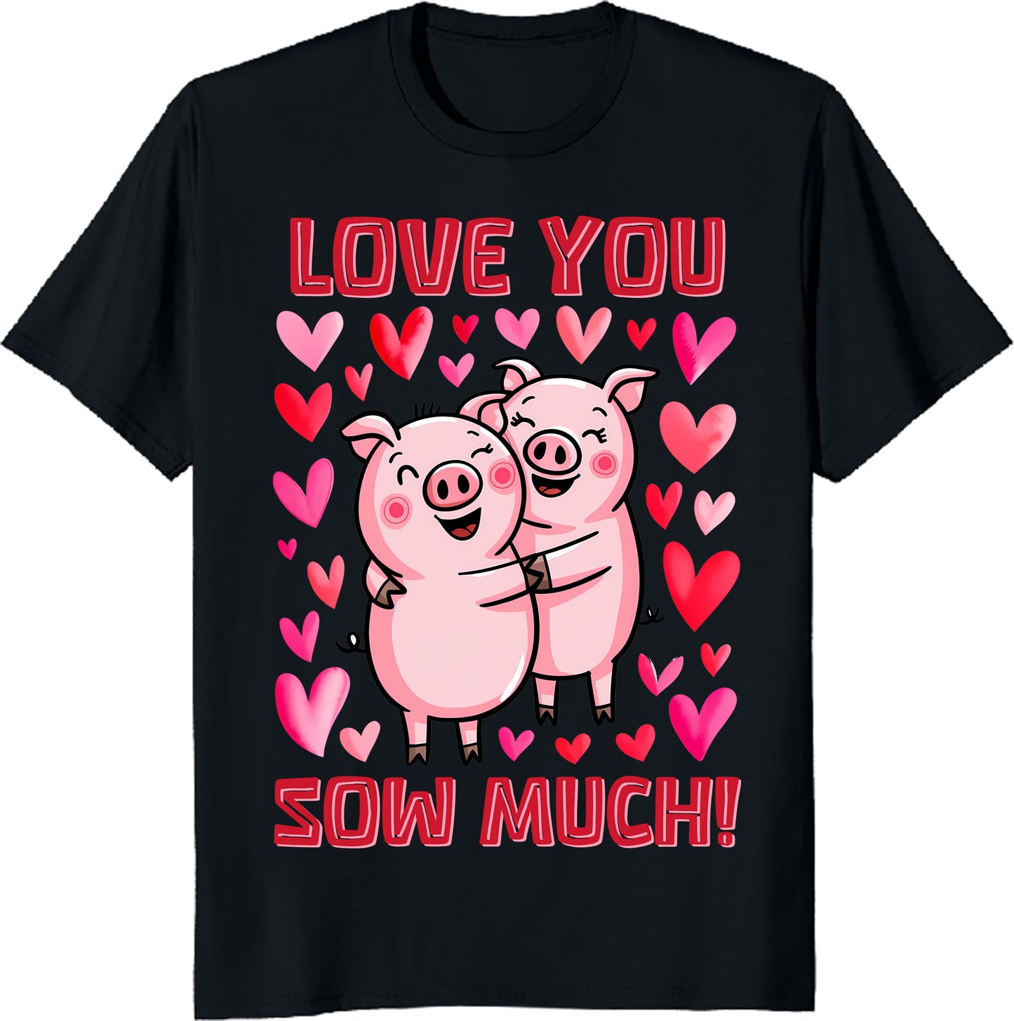 ‘Love You Sow Much!’ Unisex Heavy Cotton Tee - Cute Pig Design for Valentine’s Day and Everyday Love