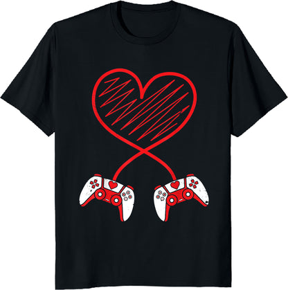 Controller Kids Boys Valentine Unisex T-Shirt Valentines Day Gamer Tee