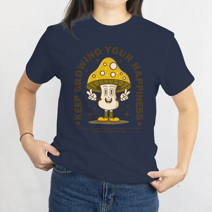 Retro Cartoon Character Mushroom Unisex Tee - Vintage Aesthetic Fungi Shirt