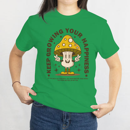 Retro Cartoon Character Mushroom Unisex Tee - Vintage Aesthetic Fungi Shirt