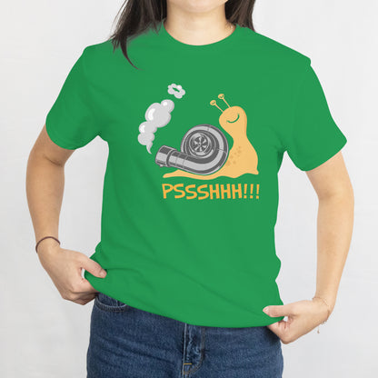 Snail Funny Turbo Boost Racing Unisex Tee - Pshhh Speedster Shirt