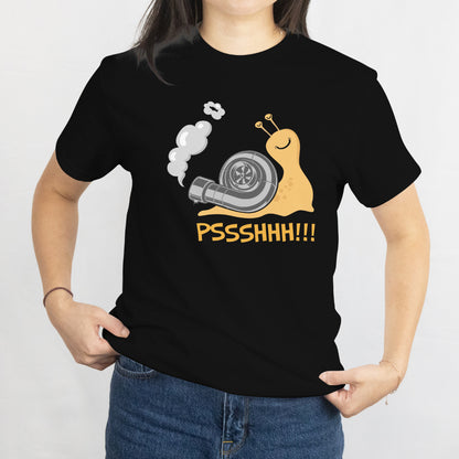 Snail Funny Turbo Boost Racing Unisex Tee - Pshhh Speedster Shirt