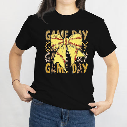 Softball Coquette Bow Unisex Tee – Cute Game Day Aesthetic Shirt