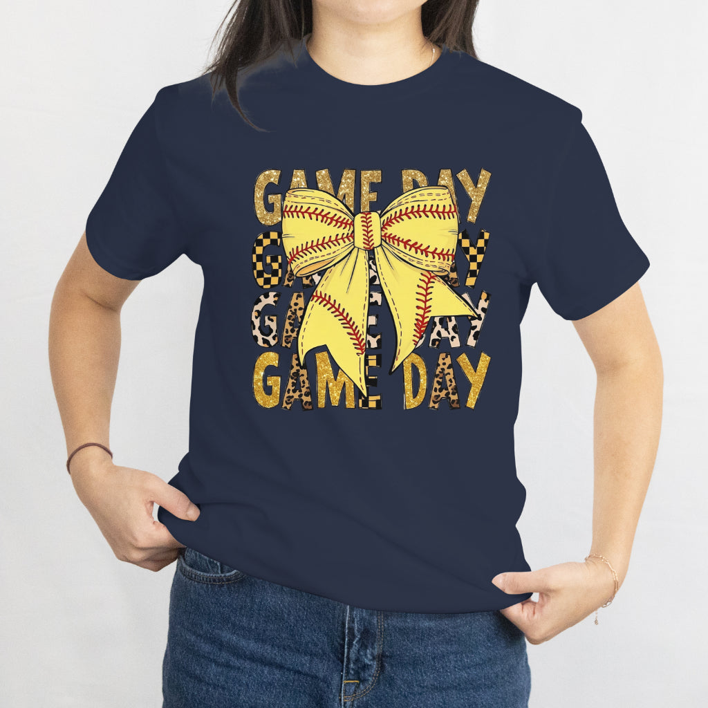 Softball Coquette Bow Unisex Tee – Cute Game Day Aesthetic Shirt