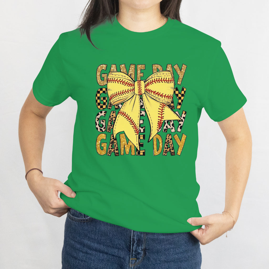 Softball Coquette Bow Unisex Tee – Cute Game Day Aesthetic Shirt