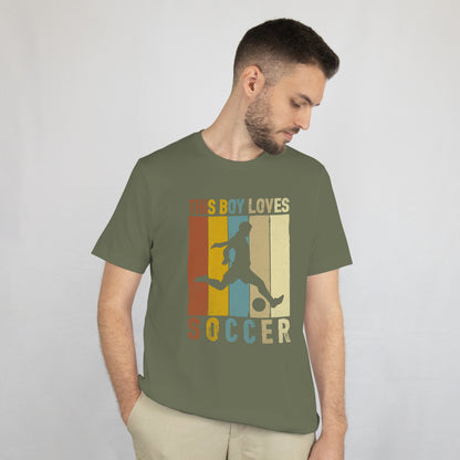 This Boy Loves Soccer Shirt - Retro Soccer Lover Tee - Vintage Sports Gift - Funny Soccer Fan T-Shirt - Unisex Tee