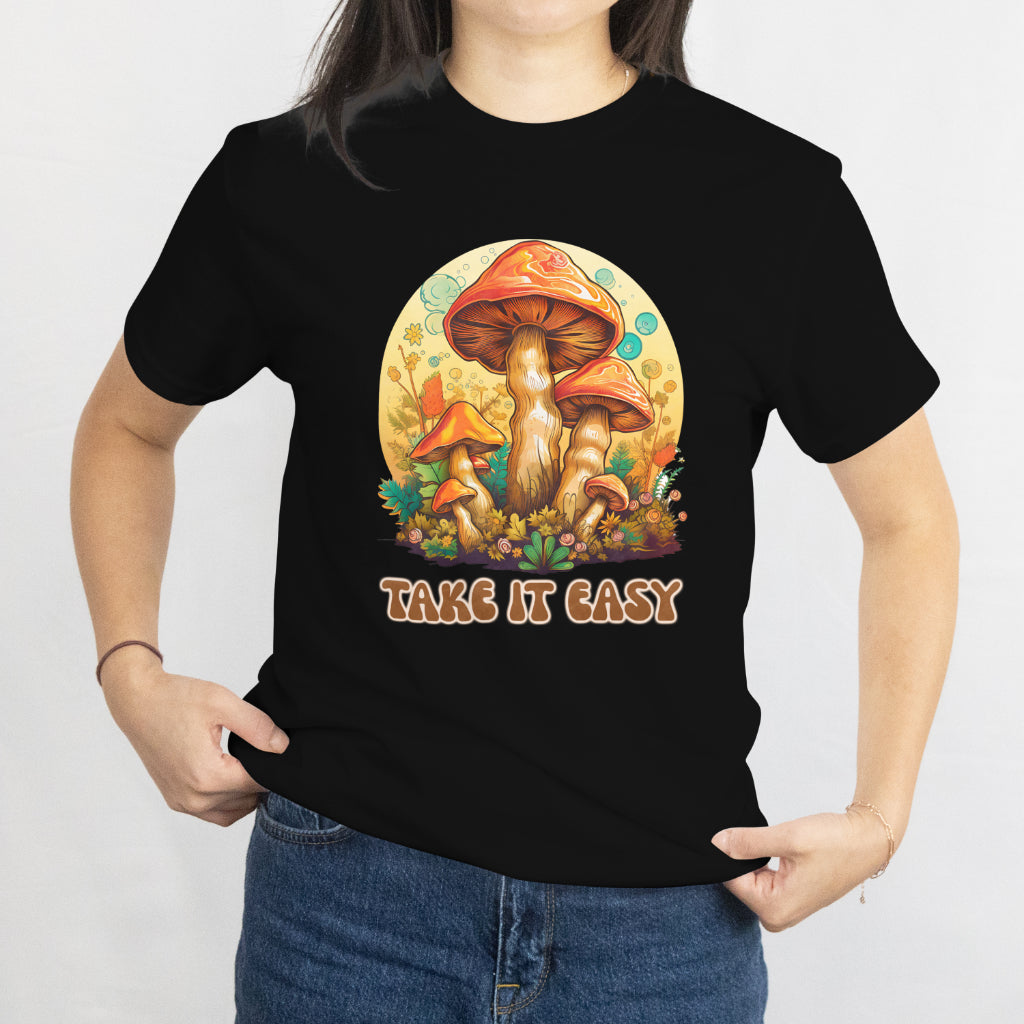 Mushroom Guardian in the Wild Unisex Tee - Take It Easy Nature Shirt