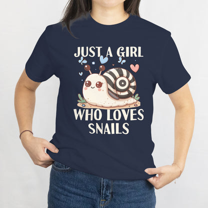 Just a Girl Who Loves Snails Unisex Tee - Cute Snail Lover Shirt