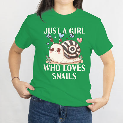 Just a Girl Who Loves Snails Unisex Tee - Cute Snail Lover Shirt