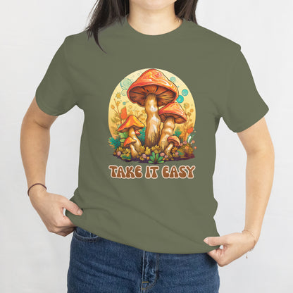 Mushroom Guardian in the Wild Unisex Tee - Take It Easy Nature Shirt