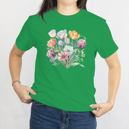 Vintage Tulip Flower Unisex Tee - Retro Floral Aesthetic T-Shirt