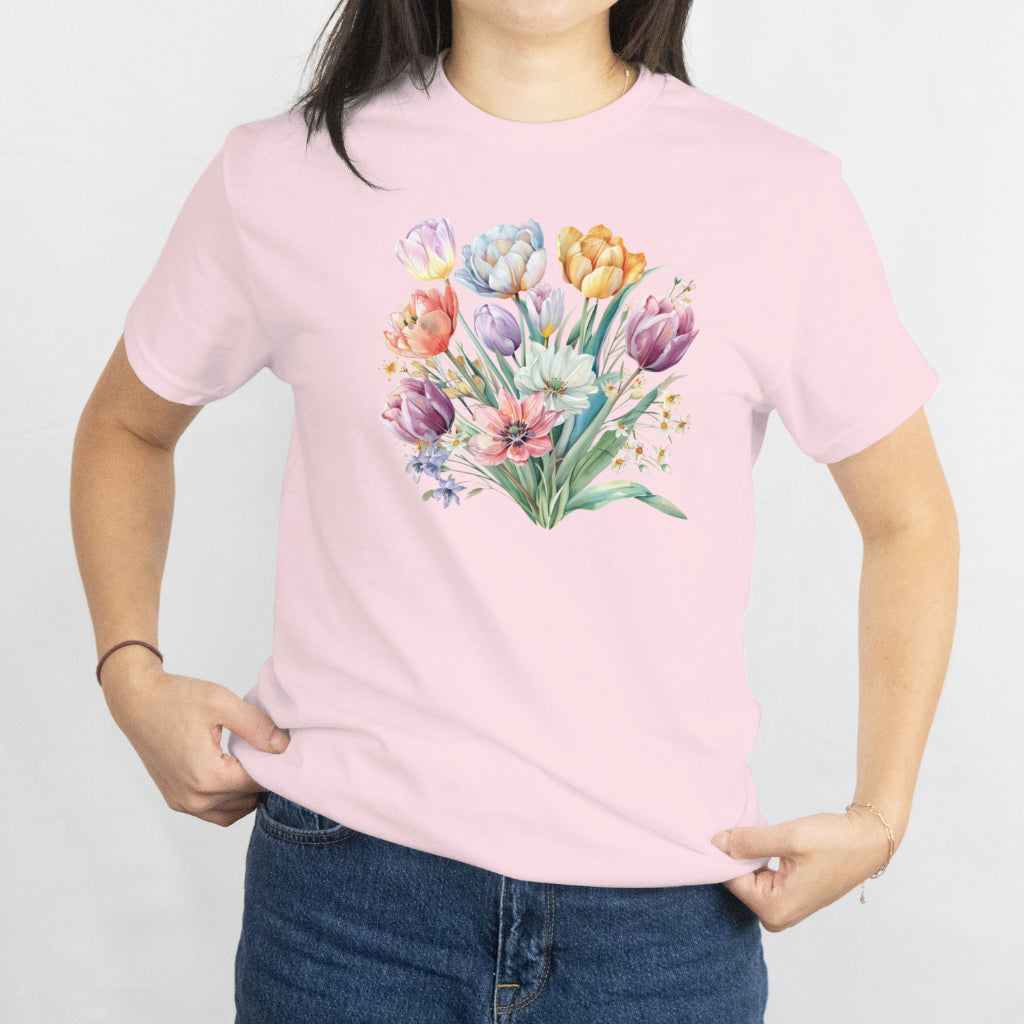 Vintage Tulip Flower Unisex Tee - Retro Floral Aesthetic T-Shirt