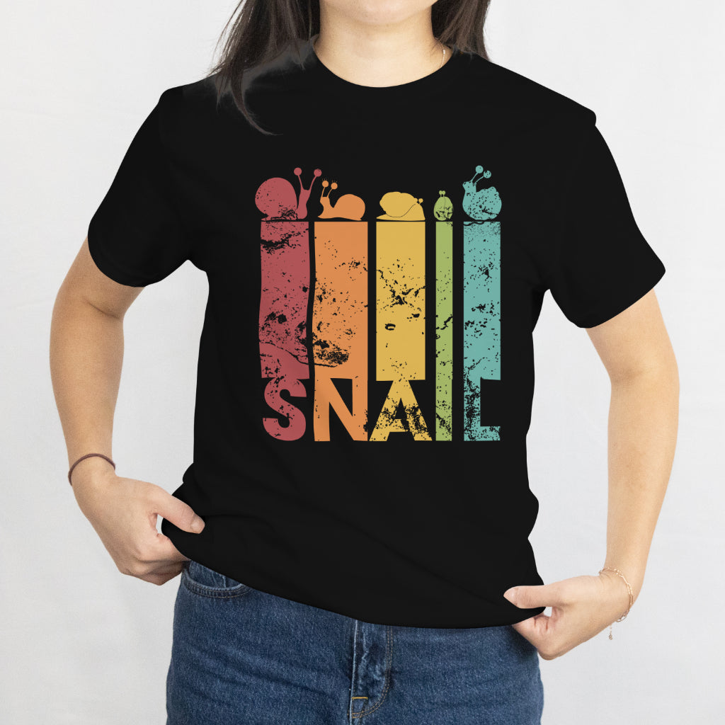 Retro Snail Funny Vintage Graphic Tee - Cool Snail Design Shirt