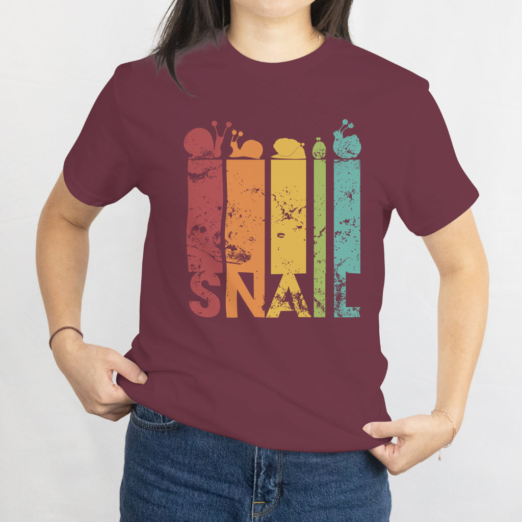 Retro Snail Funny Vintage Graphic Tee - Cool Snail Design Shirt