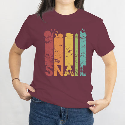 Retro Snail Funny Vintage Graphic Tee - Cool Snail Design Shirt