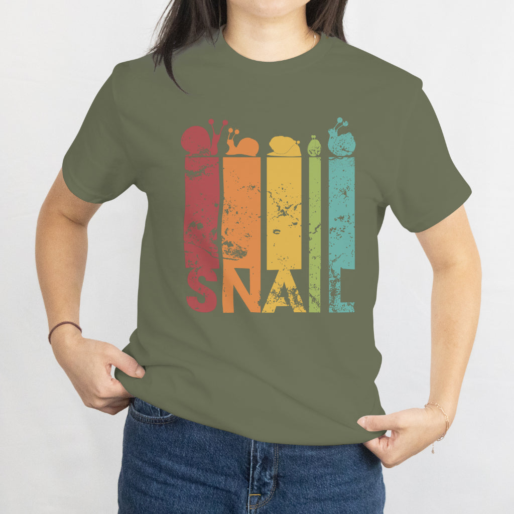 Retro Snail Funny Vintage Graphic Tee - Cool Snail Design Shirt