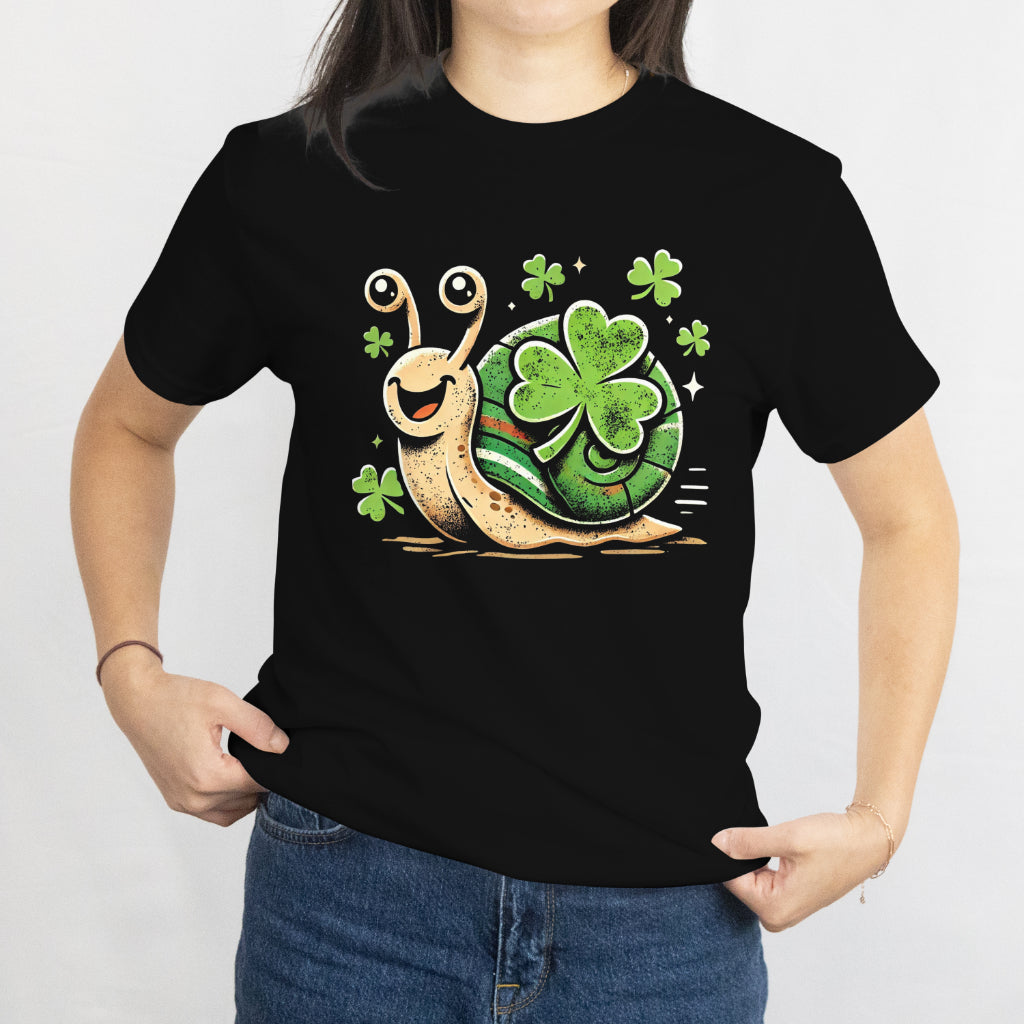 St. Patrick's Snail Delight Unisex Tee - Cute Shamrock Snail Design Shirt