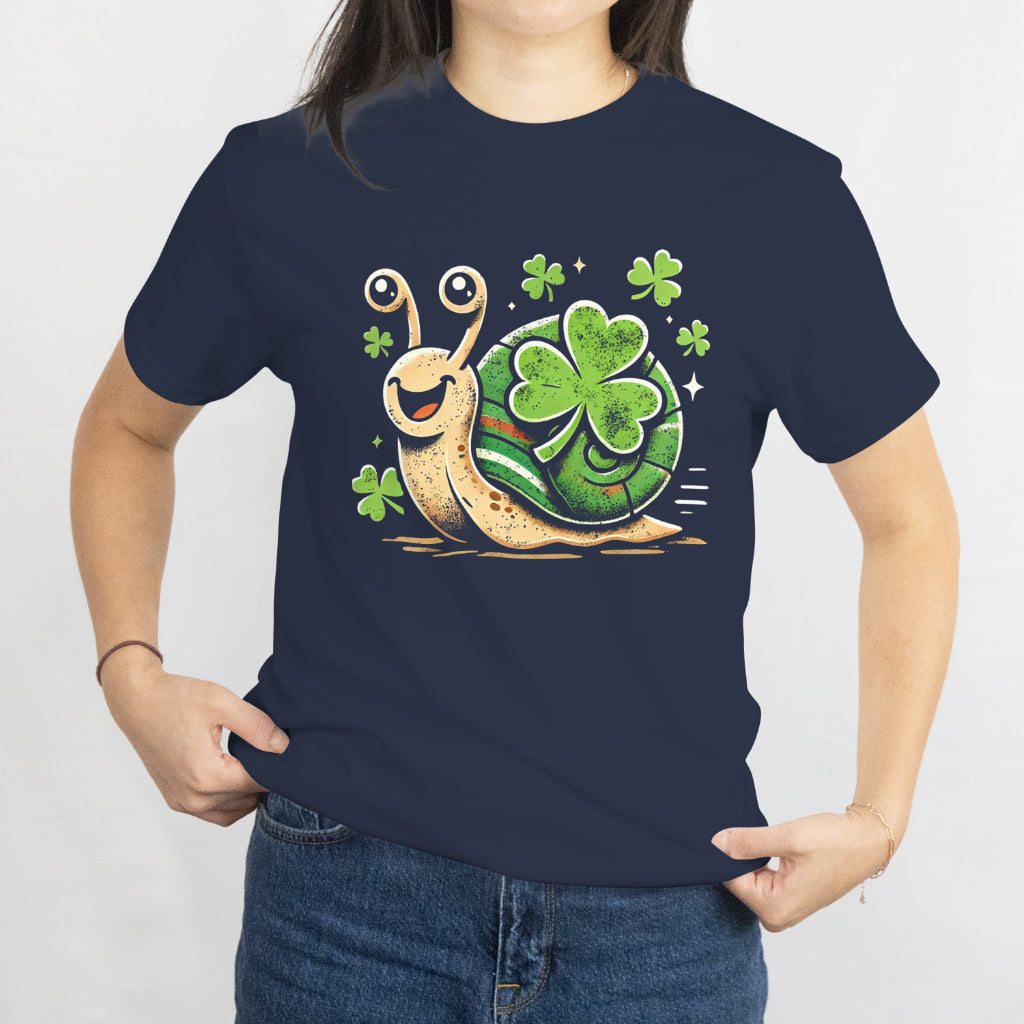 St. Patrick's Snail Delight Unisex Tee - Cute Shamrock Snail Design Shirt