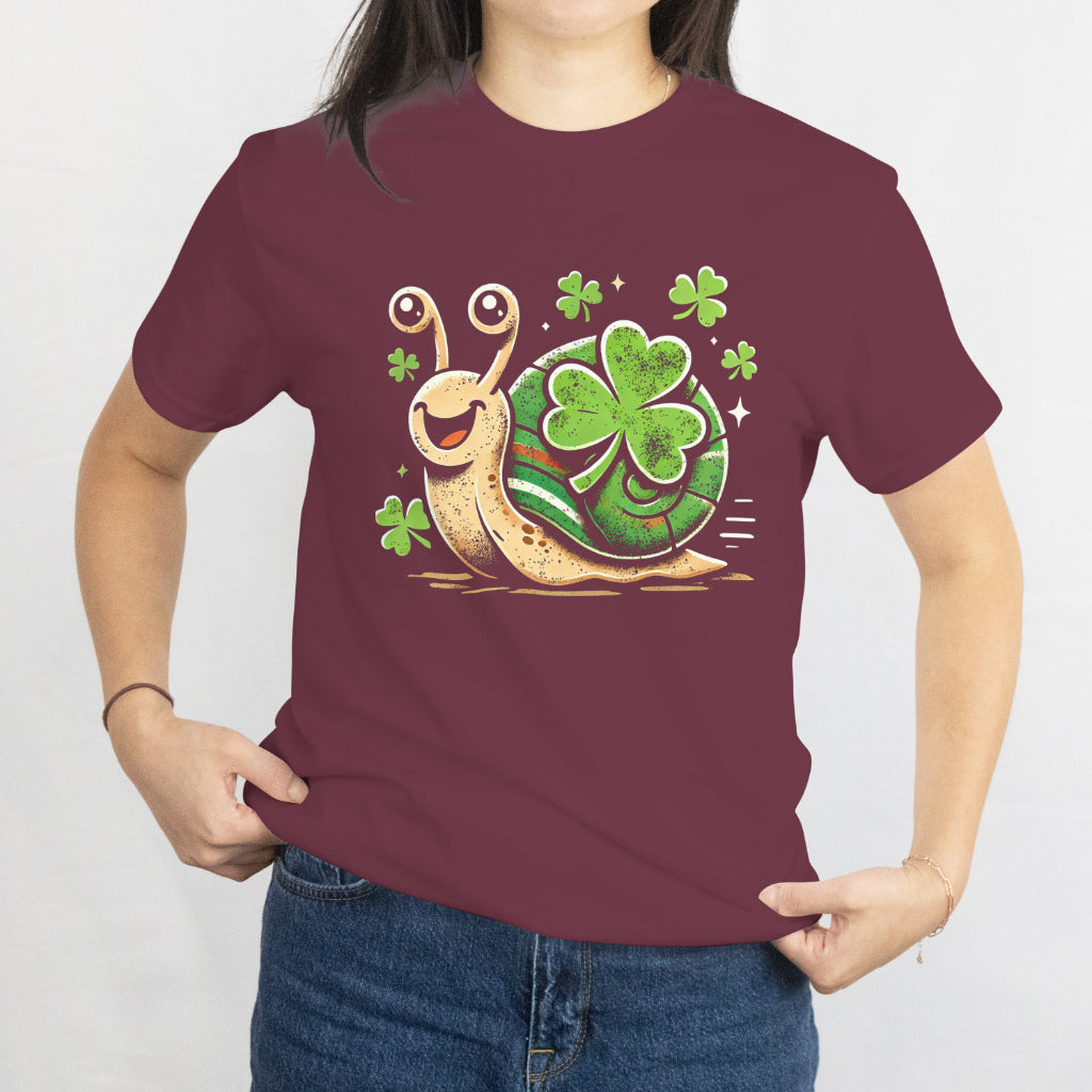 St. Patrick's Snail Delight Unisex Tee - Cute Shamrock Snail Design Shirt