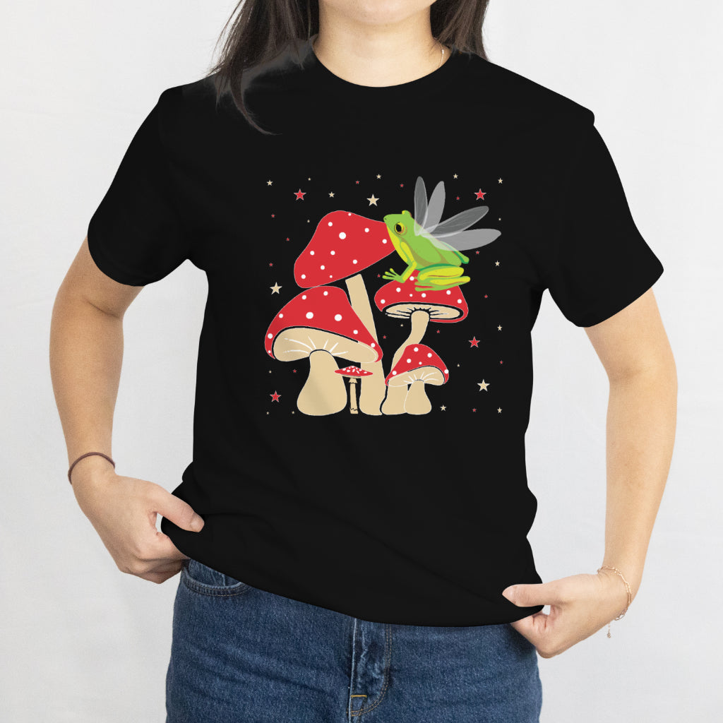 Fairy Frog Unisex Tee - Mushroom Goblincore Aesthetic T-Shirt