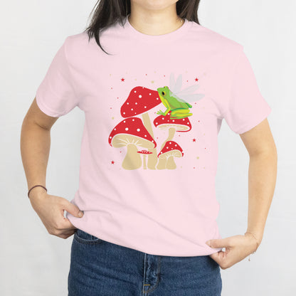 Fairy Frog Unisex Tee - Mushroom Goblincore Aesthetic T-Shirt