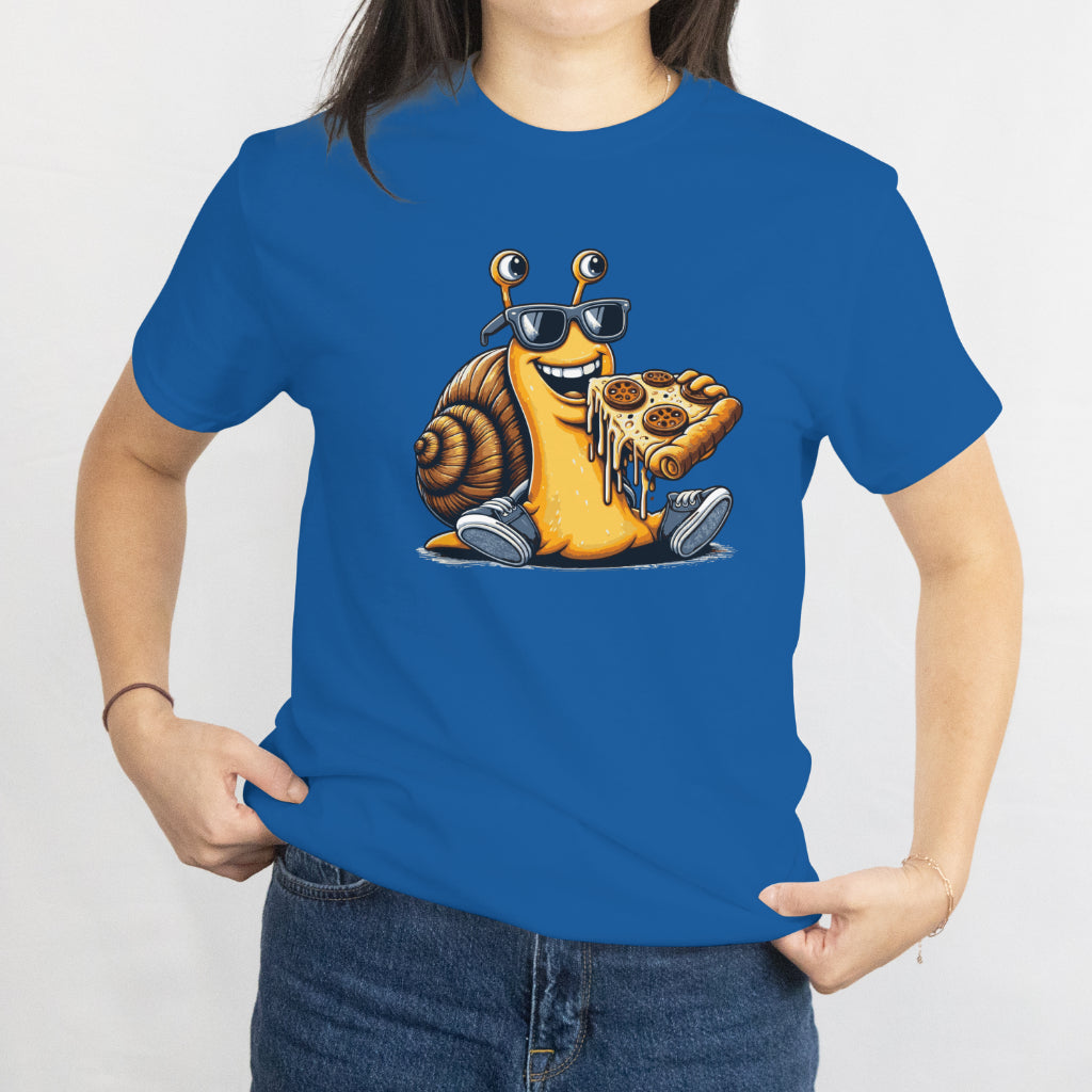 Cool Snail with Pizza Slime Unisex Tee - Funny Slow & Tasty Shirt