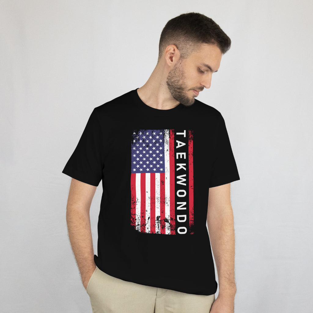 Taekwondo Martial Arts – USA Flag Patriotic T-Shirt