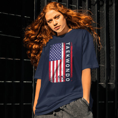 Taekwondo Martial Arts – USA Flag Patriotic T-Shirt