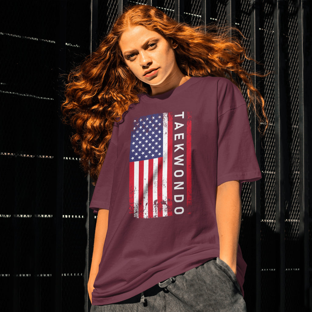 Taekwondo Martial Arts – USA Flag Patriotic T-Shirt