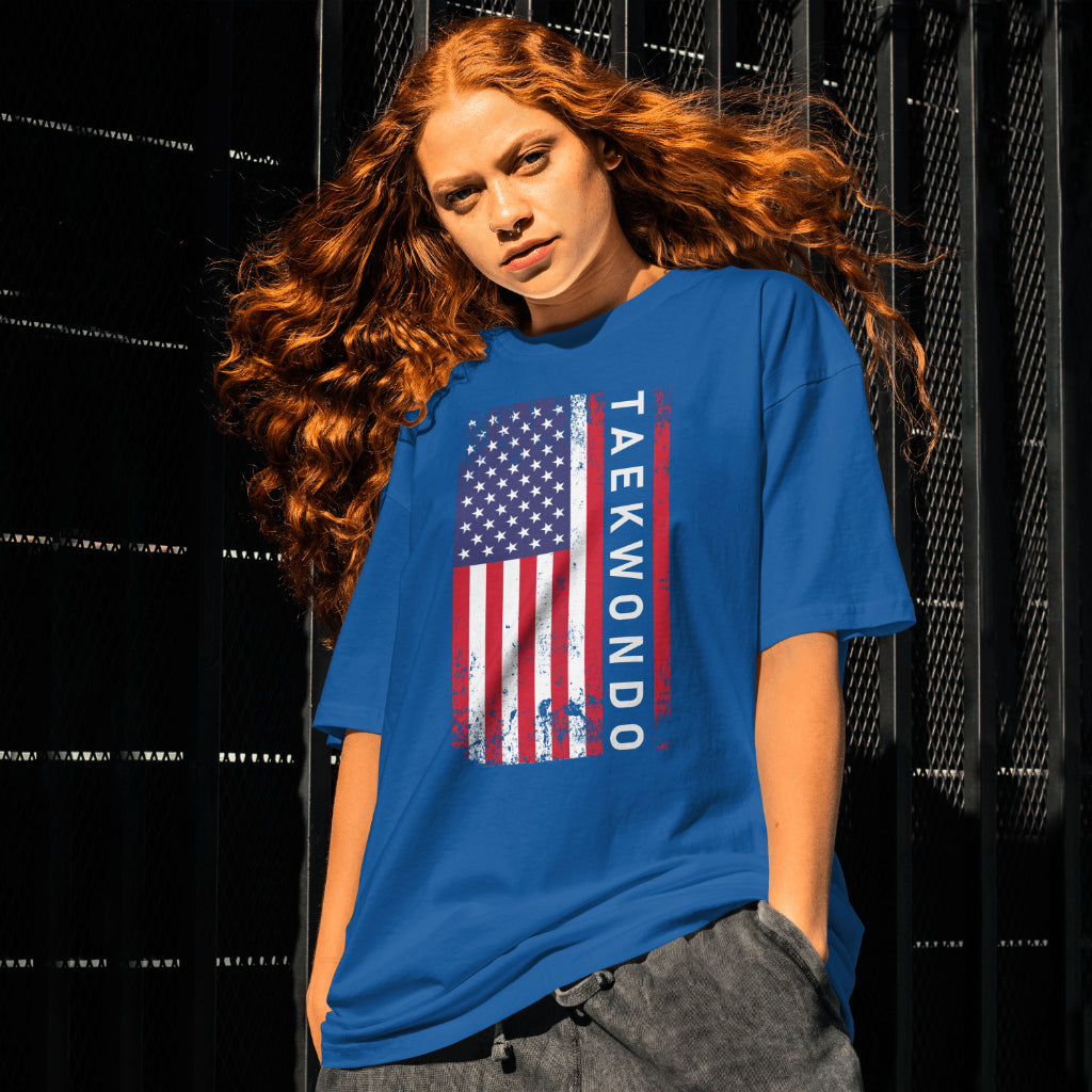 Taekwondo Martial Arts – USA Flag Patriotic T-Shirt