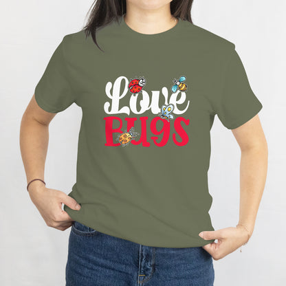 I Love Bugs T-Shirt - Cute Ladybug Insect Lover Tee, Nature & Garden Enthusiast Shirt, Printed in USA