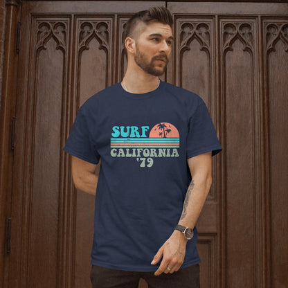 Surf California 79 T-Shirt - Retro Vintage Surfing Tee, Beach Summer Vibes, Ocean Lover Shirt, Printed in USA