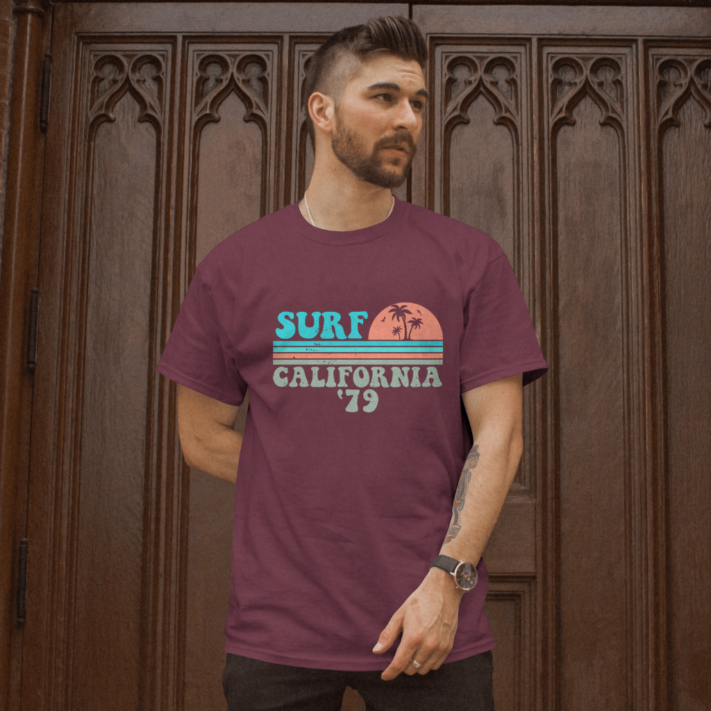 Surf California 79 T-Shirt - Retro Vintage Surfing Tee, Beach Summer Vibes, Ocean Lover Shirt, Printed in USA