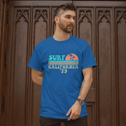 Surf California 79 T-Shirt - Retro Vintage Surfing Tee, Beach Summer Vibes, Ocean Lover Shirt, Printed in USA