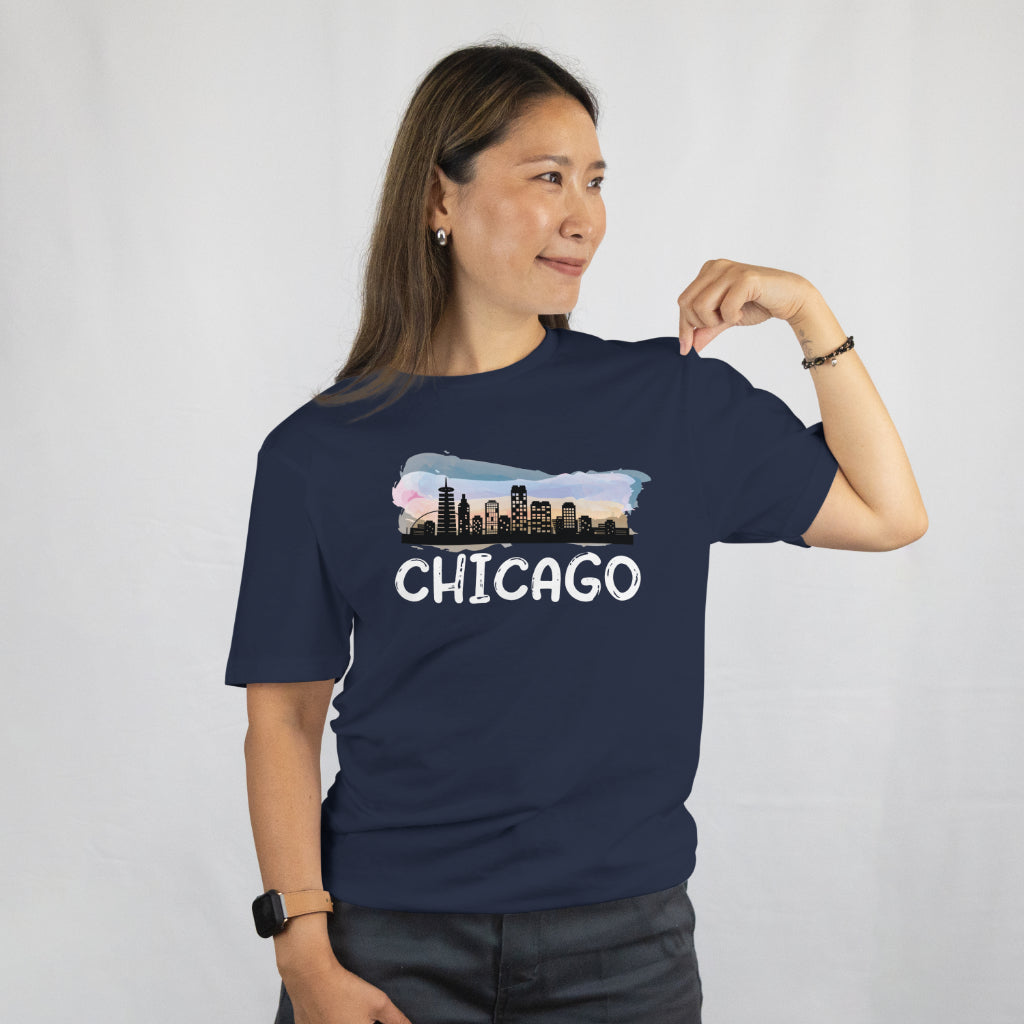 Chicago Skyline Unisex Tee - Windy City T-Shirt - Illinois Souvenir Gift - Printed in USA