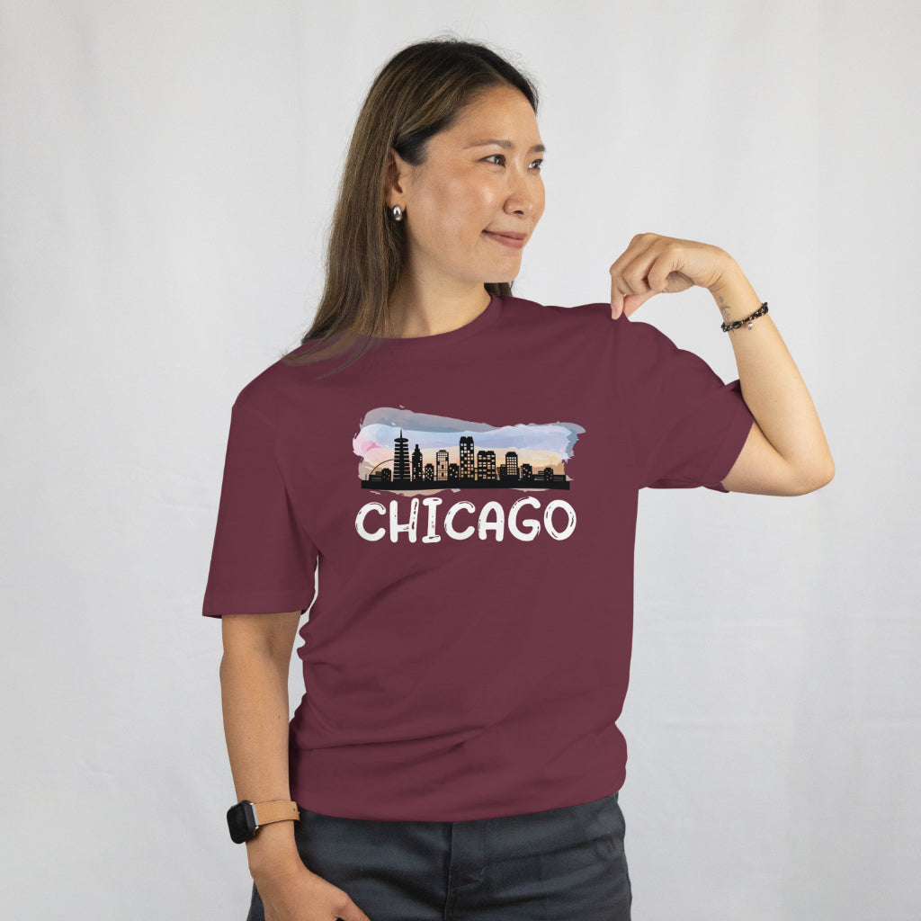 Chicago Skyline Unisex Tee - Windy City T-Shirt - Illinois Souvenir Gift - Printed in USA