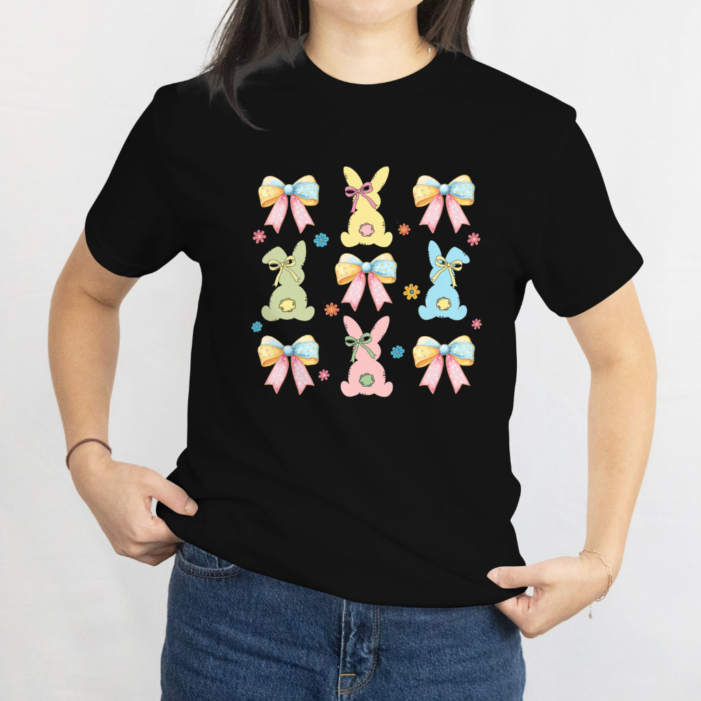 Bunny Easter Coquette Bow Unisex Tee – Cute Rabbit Aesthetic Shirt