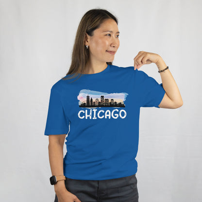 Chicago Skyline Unisex Tee - Windy City T-Shirt - Illinois Souvenir Gift - Printed in USA